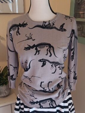 ModCloth Put To Quirk Dinosaur Sweater. Whimsical.